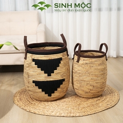 Giỏ đựng đồ đa năng, giỏ lục bình cao cấp, chậu cây trang trí phong cách vintage Sinh Mộc - M1027