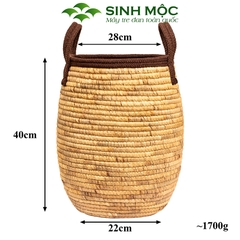 Giỏ đựng đồ đa năng, giỏ lục bình cao cấp, chậu cây trang trí phong cách vintage Sinh Mộc - M1027