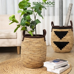 Giỏ đựng đồ đa năng, giỏ lục bình cao cấp, chậu cây trang trí phong cách vintage Sinh Mộc - M1027