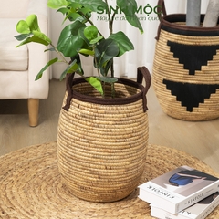Giỏ đựng đồ đa năng, giỏ lục bình cao cấp, chậu cây trang trí phong cách vintage Sinh Mộc - M1027