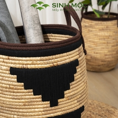Giỏ đựng đồ đa năng, giỏ lục bình cao cấp, chậu cây trang trí phong cách vintage Sinh Mộc - M1027
