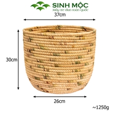 [Xuất khẩu] Giỏ lục bình cao cấp, giỏ đựng đồ đa năng, decor lục bình, chậu cây trang trí Sinh Mộc - M1018