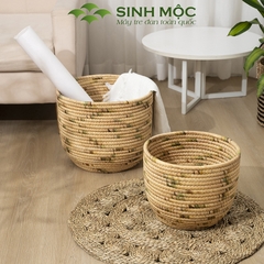 [Xuất khẩu] Giỏ lục bình cao cấp, giỏ đựng đồ đa năng, decor lục bình, chậu cây trang trí Sinh Mộc - M1018