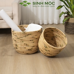 [Xuất khẩu] Giỏ lục bình cao cấp, giỏ đựng đồ đa năng, decor lục bình, chậu cây trang trí Sinh Mộc - M1018