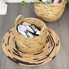 Giỏ lục bình có quai cao cấp, giỏ đa năng, decor lục bình, chậu cây trang trí Sinh Mộc - M1030