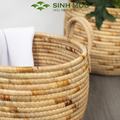 Giỏ lục bình có quai cao cấp, giỏ đa năng, decor lục bình, chậu cây trang trí Sinh Mộc - M1030