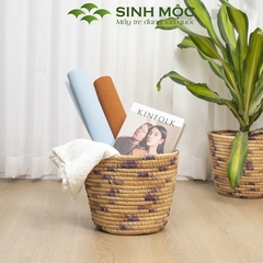 Giỏ lục bình đa năng, giỏ đựng đồ, giỏ trồng cây, decor giỏ bèo Sinh Mộc - M1034