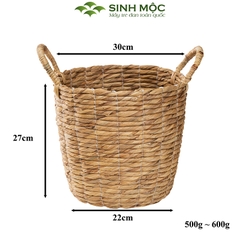 Giỏ lục bình đựng đồ, giỏ đựng quần áo, sọt lục bình, giỏ dựng đồ giặt, giỏ đựng đồ đa năng - M1012