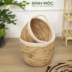 Giỏ lục bình, giỏ đựng quần áo, trang trí phòng ngủ, giỏ decor chụp ảnh, trang trí phòng khách Sinh Mộc - M1021