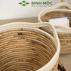 Giỏ lục bình, giỏ đựng quần áo, trang trí phòng ngủ, giỏ decor chụp ảnh, trang trí phòng khách Sinh Mộc - M1021