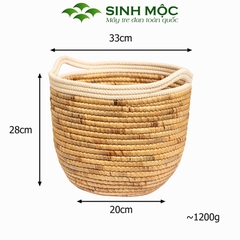 Giỏ lục bình, giỏ đựng quần áo, trang trí phòng ngủ, giỏ decor chụp ảnh, trang trí phòng khách Sinh Mộc - M1021