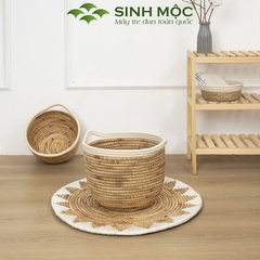 Giỏ lục bình, giỏ đựng quần áo, trang trí phòng ngủ, giỏ decor chụp ảnh, trang trí phòng khách Sinh Mộc - M1021