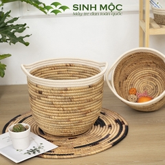 Giỏ lục bình, giỏ đựng quần áo, trang trí phòng ngủ, giỏ decor chụp ảnh, trang trí phòng khách Sinh Mộc - M1021