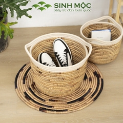 Giỏ lục bình, giỏ đựng quần áo, trang trí phòng ngủ, giỏ decor chụp ảnh, trang trí phòng khách Sinh Mộc - M1021