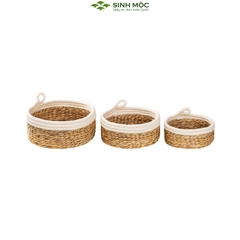 Khay decor lục bình pha cotton, dùng trang trí, đựng hoa quả, khay mỹ phẩm, khay đựng đồ cá nhân - M1002