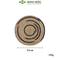 Miếng lót cốc pha xanh rêu, lót cói bàn ăn, lót cốc, lót ly, decor chụp ảnh sản phẩm - M2011