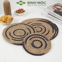 Miếng lót cốc pha xanh rêu, lót cói bàn ăn, lót cốc, lót ly, decor chụp ảnh sản phẩm - M2011