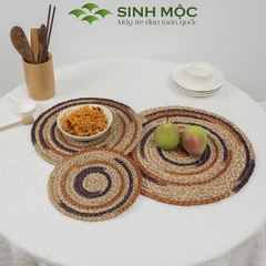 Decor bàn ăn đa năng, miếng lót ly, tấm lót cốc chất liệu cói Sinh Mộc - M2006