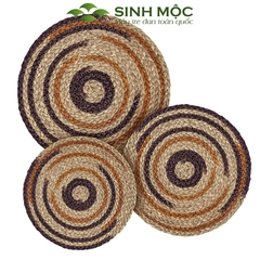 Decor bàn ăn đa năng, miếng lót ly, tấm lót cốc chất liệu cói Sinh Mộc - M2006