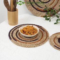 Decor bàn ăn đa năng, miếng lót ly, tấm lót cốc chất liệu cói Sinh Mộc - M2006