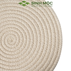 Miếng lót cotton trắng sang trọng, tấm lót bàn ăn cotton, decor trang trí chụp ảnh sản phẩm Sinh Mộc - M2013