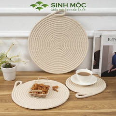 Miếng lót cotton trắng sang trọng, tấm lót bàn ăn cotton, decor trang trí chụp ảnh sản phẩm Sinh Mộc - M2013