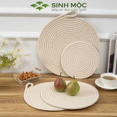 Miếng lót cotton trắng sang trọng, tấm lót bàn ăn cotton, decor trang trí chụp ảnh sản phẩm Sinh Mộc - M2013