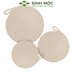 Miếng lót cotton trắng sang trọng, tấm lót bàn ăn cotton, decor trang trí chụp ảnh sản phẩm Sinh Mộc - M2013