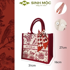 Túi canvas, túi tote, túi canvas cỡ lớn, túi hoa hồng, Sinh Mộc - M3049
