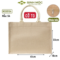Túi cói size to, túi đay linen 46x37x22cm, túi xách to , túi cối - M3301B (Đay linen)