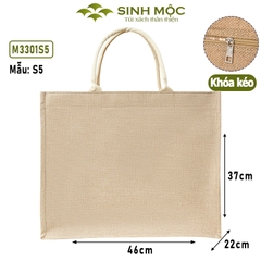 Túi cói size to, túi đay linen 46x37x22cm, túi xách to, túi cối - M3301B (Đay linen)