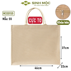 Túi cói size to, túi đay linen 46x37x22cm, túi xách to , túi cối - M3301B (Đay linen)