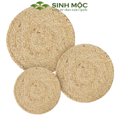 Tấm lót lục bình tự nhiên, lót lục bình trang trí bàn ăn, lót cốc, lót ly lục bình Sinh Mộc - M2014