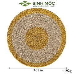 Đĩa cói lót ly màu vàng, lót bàn ăn, lót cốc, Decor chụp ảnh, tấm lót Sinh Mộc - M2002