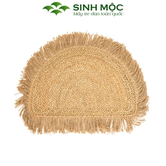Thảm cói bán nguyệt decor phòng khách, phòng làm việc, thảm chụp ảnh, decor phong cách vintage [Sinh Mộc] - M2017