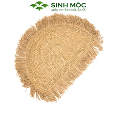 Thảm cói bán nguyệt decor phòng khách, phòng làm việc, thảm chụp ảnh, decor phong cách vintage [Sinh Mộc] - M2017