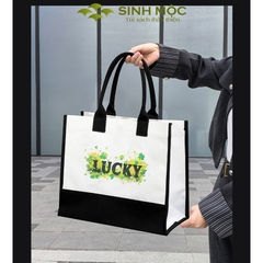 Túi canvas họa tiết chữ LOVE/LUCKY phong cách đơn giản – M3077