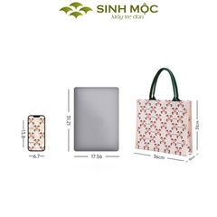 Túi canvas, túi họa tiết quả dâu, túi du lịch, túi tote, túi đi biển, túi vải canvas - M3055