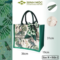Túi canvas, túi lá xanh, túi tote, túi canvas cỡ lớn - M3047