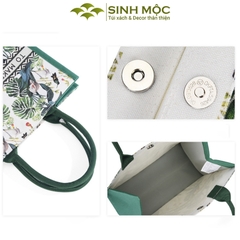Túi canvas, túi lá xanh, túi tote, túi canvas cỡ lớn - M3047