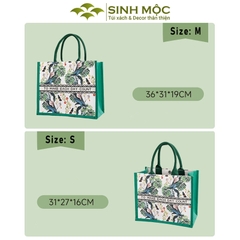 Túi canvas, túi lá xanh, túi tote, túi canvas cỡ lớn - M3047