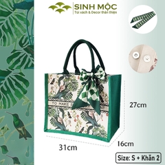Túi canvas, túi lá xanh, túi tote, túi canvas cỡ lớn - M3047