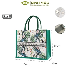 Túi canvas, túi lá xanh, túi tote, túi canvas cỡ lớn - M3047