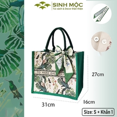 Túi canvas, túi lá xanh, túi tote, túi canvas cỡ lớn - M3047