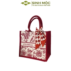 Túi canvas, túi tote, túi canvas cỡ lớn, túi hoa hồng, Sinh Mộc - M3049