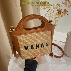 Túi cói đeo chéo, túi xách giả cói MANAN, túi cói Sinh Mộc - M3830