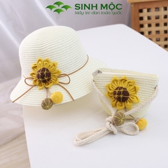 Túi giả cói cho trẻ em, túi cói giấy hình hoa hướng dương - M3801