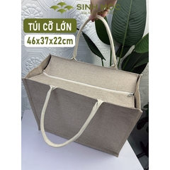 Túi cói size to, túi đay linen 46x37x22cm, túi xách to , túi cối - M3301B (Đay linen)