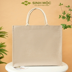 Túi cói size to, túi đay linen 46x37x22cm, túi xách to, túi cối - M3301B (Đay linen)