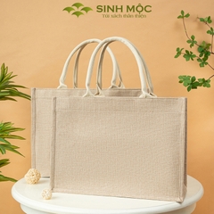 Túi cói size to, túi đay linen 46x37x22cm, túi xách to , túi cối - M3301B (Đay linen)